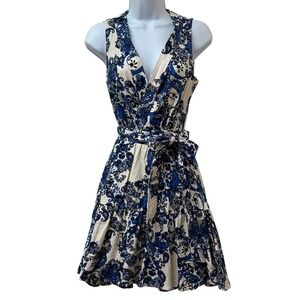 Christian Lacroix | Dresses | Christian Lacroix Blue And White Floral Mini  Dress | Poshmark